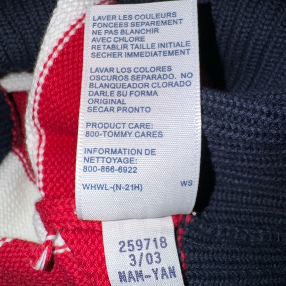 Tommy Hilfiger VTG Striped Red White Blue Star Ribbed Knit Sweater Vest Preppy L - Picture 9 of 9